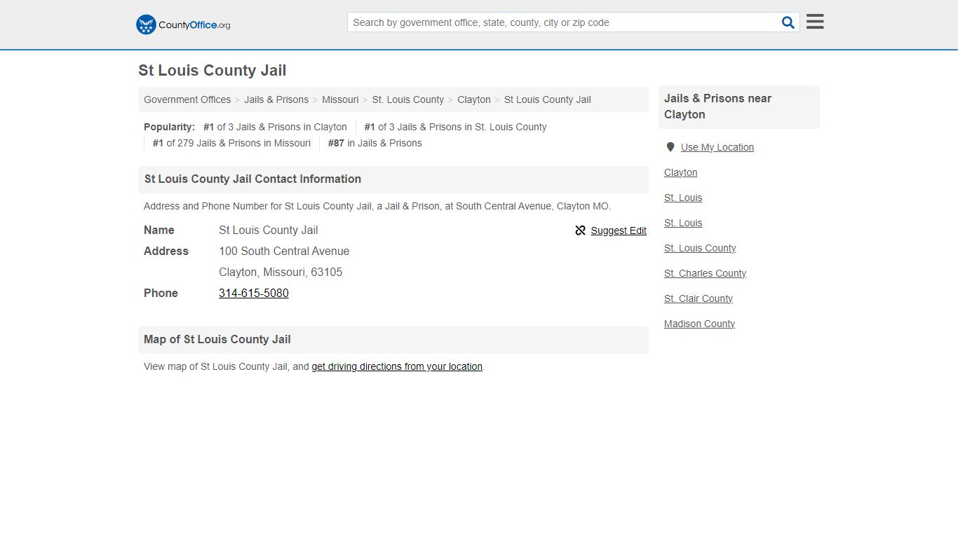 St Louis County Jail - Clayton, MO (Address and Phone)